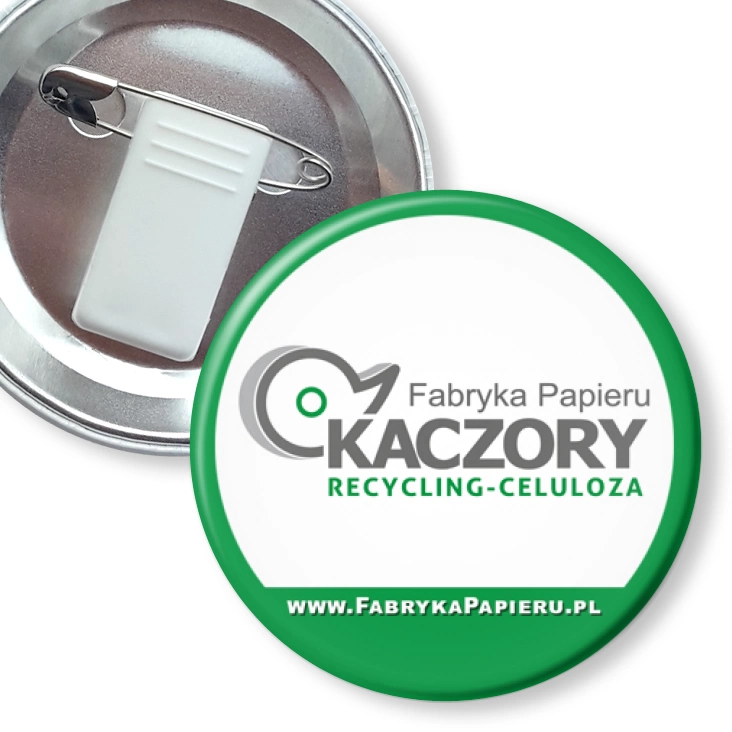 przypinka z żabką i agrafką Fabryka Papieru Kaczory