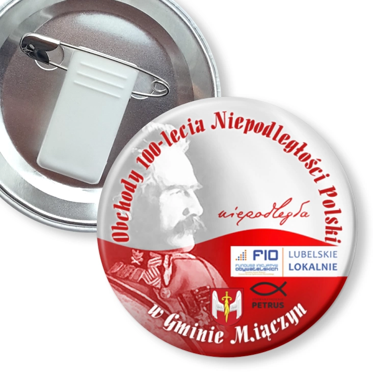 przypinka z żabką i agrafką Gmina Miączyn