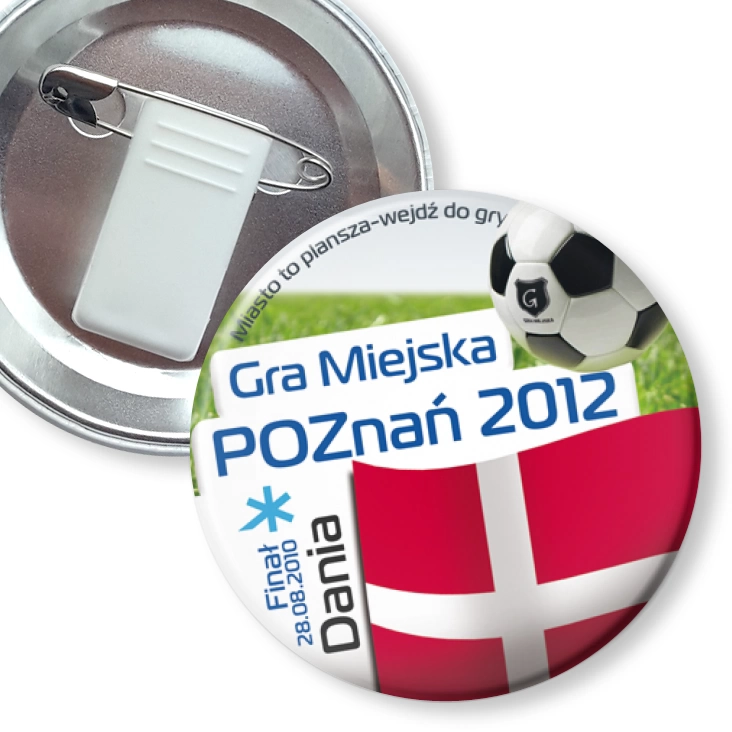 przypinka z żabką i agrafką Gra Miejska - Poznań 2012 - Dania