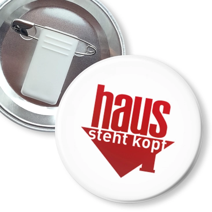 przypinka z żabką i agrafką Haus Steht Kopf