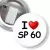 Przypinka z żabką i agrafką I love SP 60