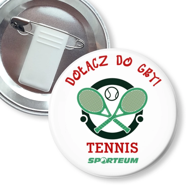 przypinka z żabką i agrafką I love tennis - Sporteum