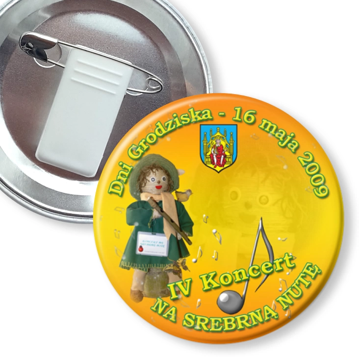 przypinka z żabką i agrafką Koncert Na Srebrną Nutę