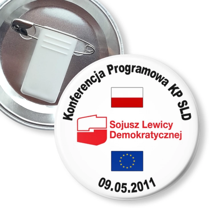 przypinka z żabką i agrafką Konferencja Programowa KP SLD