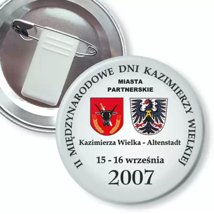 przypinka z żabką i agrafką Międzynarodowe Dni Kazimierzy Wielkiej 2007