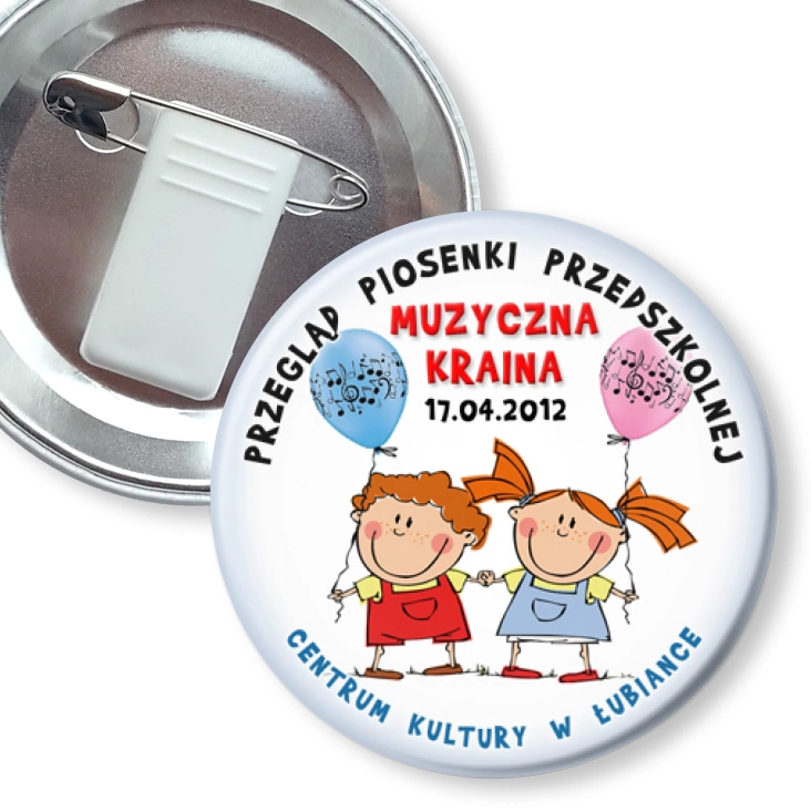 przypinka z żabką i agrafką Muzyczna Kraina 2012