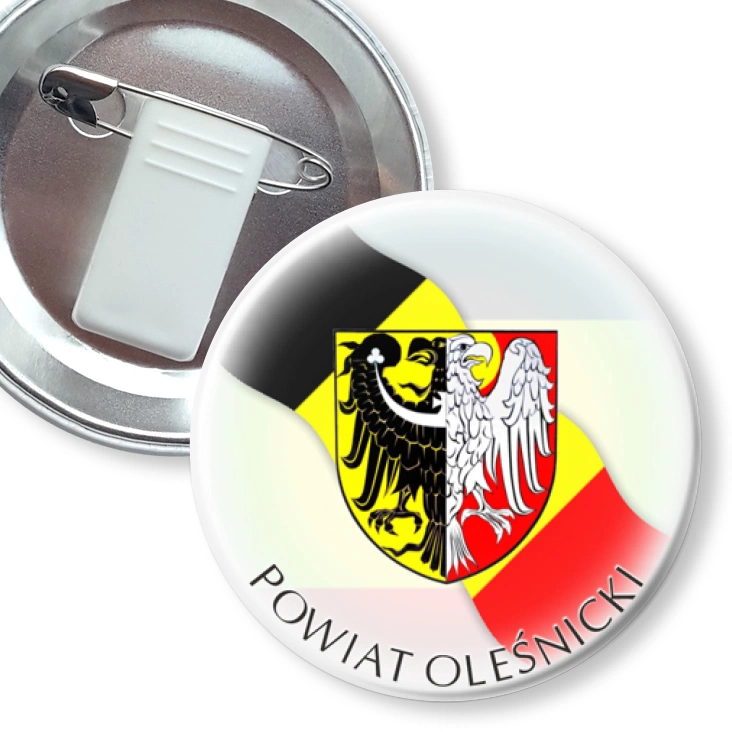 przypinka z żabką i agrafką Powiat Oleśnicki