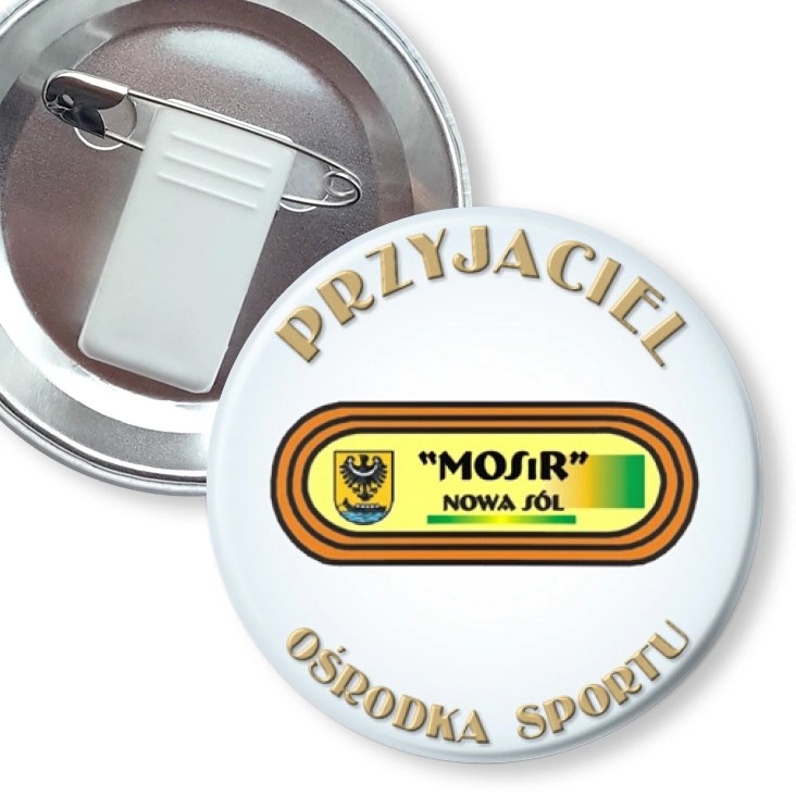 przypinka z żabką i agrafką Przyjaciel Ośrodka Sportu