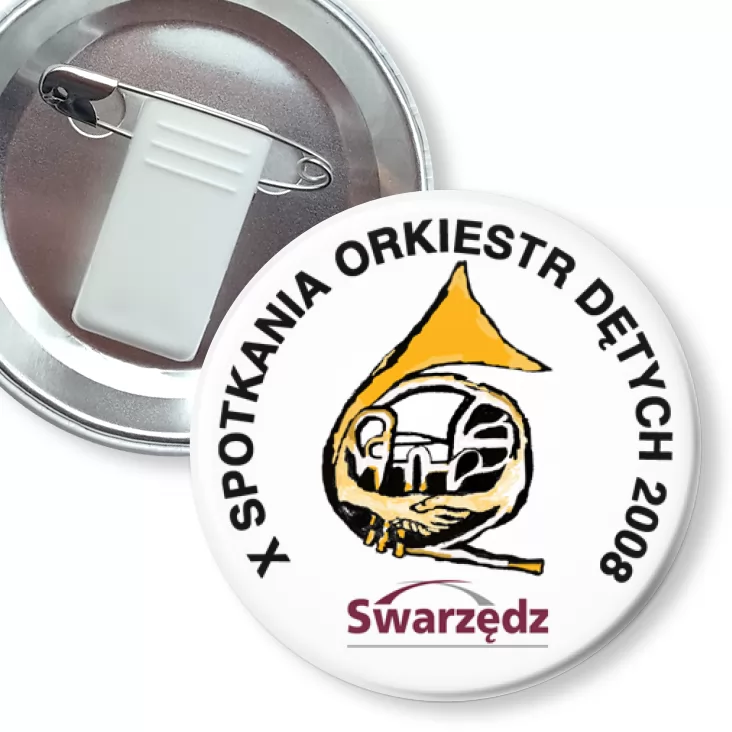 przypinka z żabką i agrafką Spotkania Orkiestr Dętych