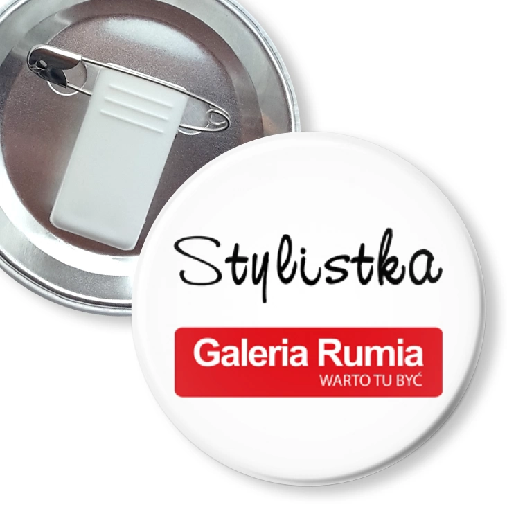 przypinka z żabką i agrafką Stylistka