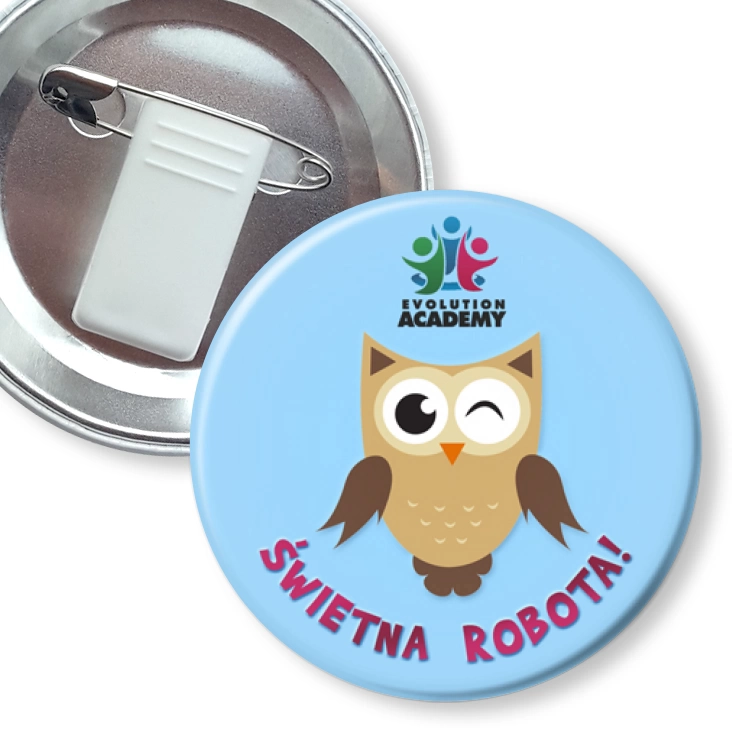 przypinka z żabką i agrafką Świetna robota!