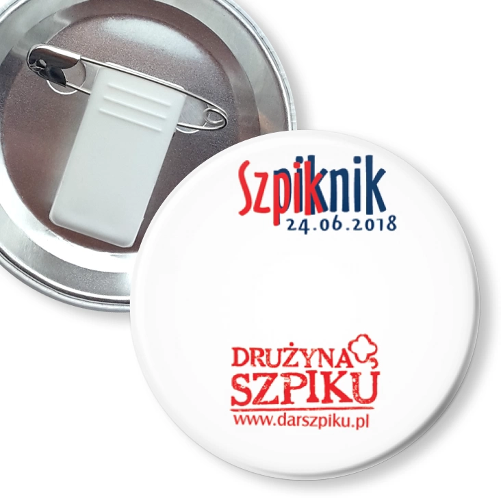 przypinka z żabką i agrafką Szpiknik 2018