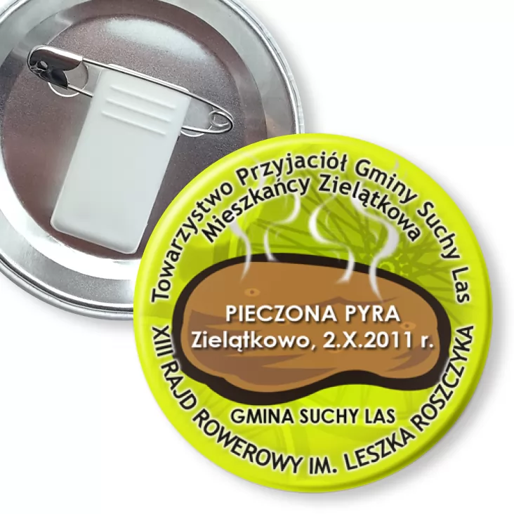 przypinka z żabką i agrafką XIII Rajd Rowerowy im. Leszka Roszczyka