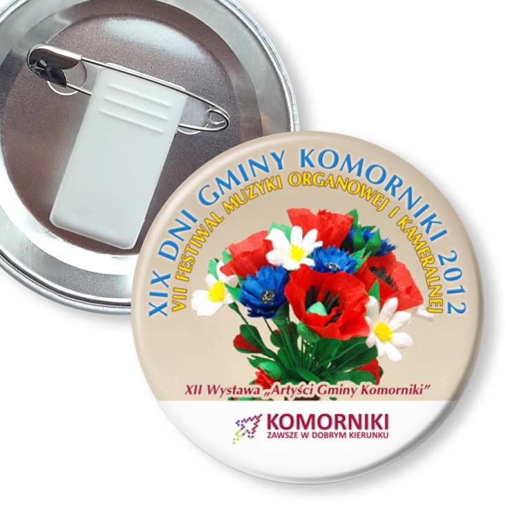 przypinka z żabką i agrafką XIX Dni Gminy Komorniki