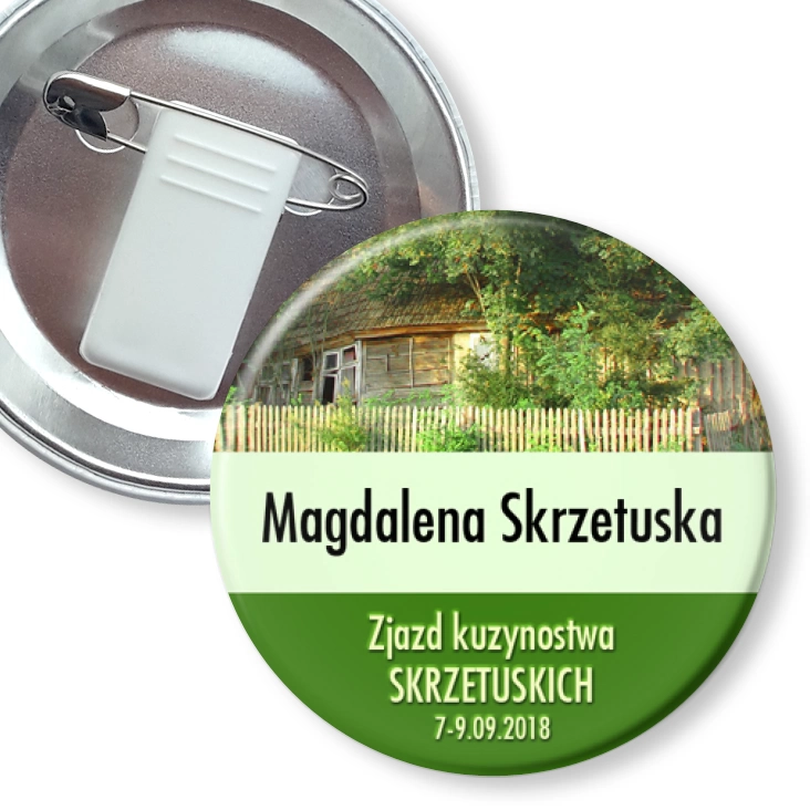 przypinka z żabką i agrafką Zjazd kuzynostwa Skrzetuskich