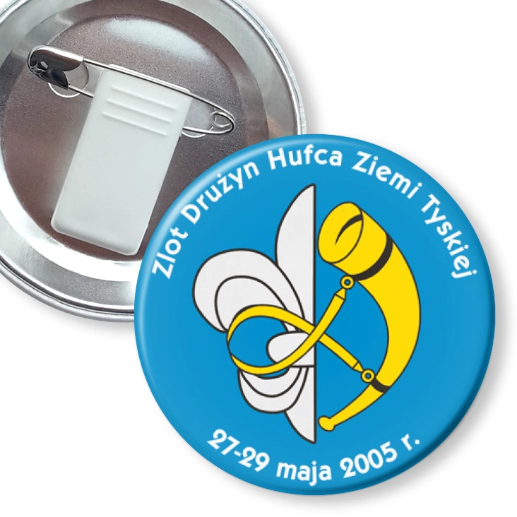 przypinka z żabką i agrafką Zlot Drużyn Hufca Ziemi Tyskiej 2005
