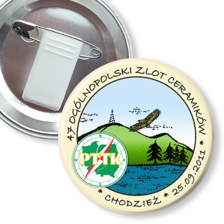 przypinka z żabką i agrafką 47 Ogólnopolski Zlot Ceramików
