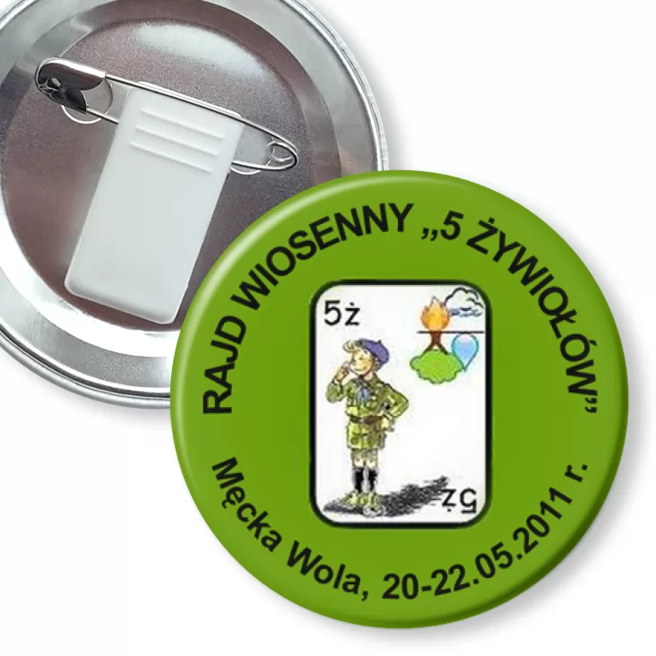 przypinka z żabką i agrafką 5 Żywiołów