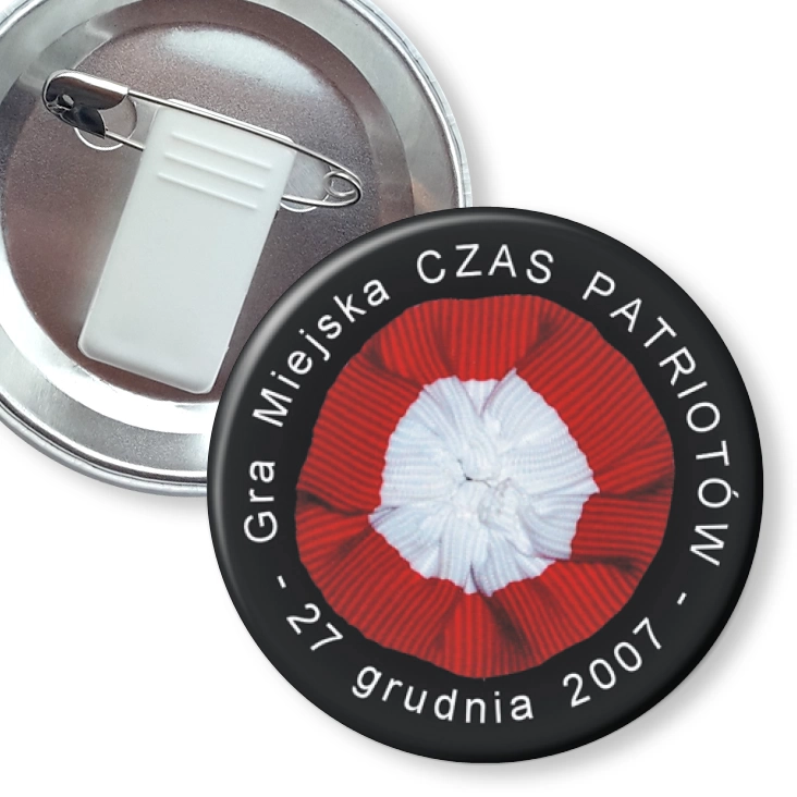 przypinka z żabką i agrafką Czas Patriotów