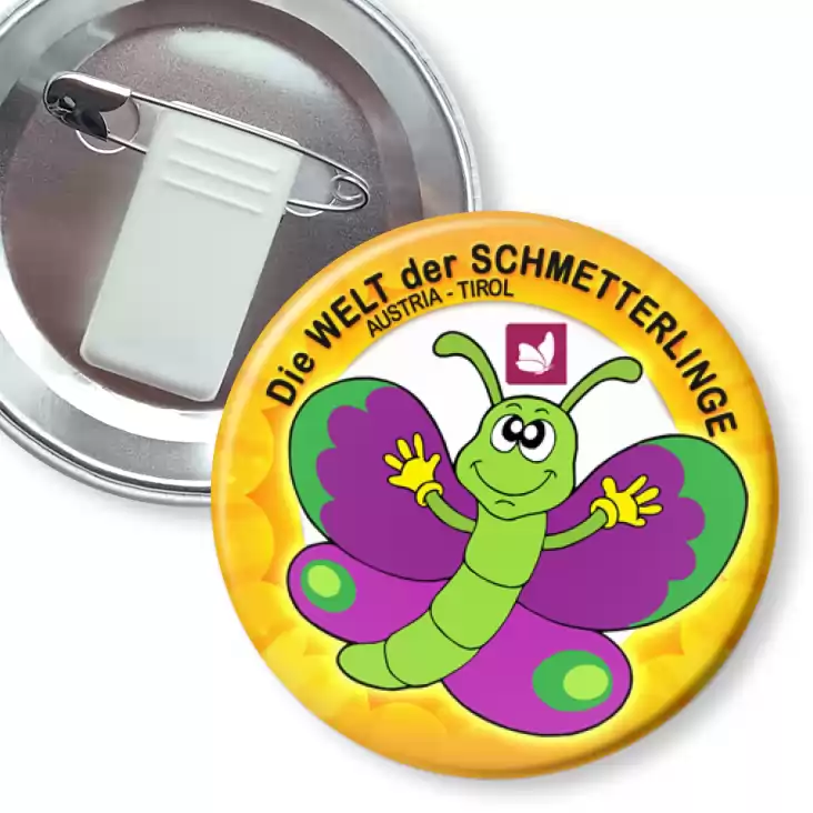 przypinka z żabką i agrafką Die Welt der Schmetterlinge