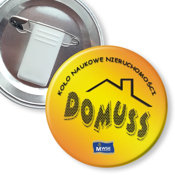 przypinka z żabką i agrafką Domuss