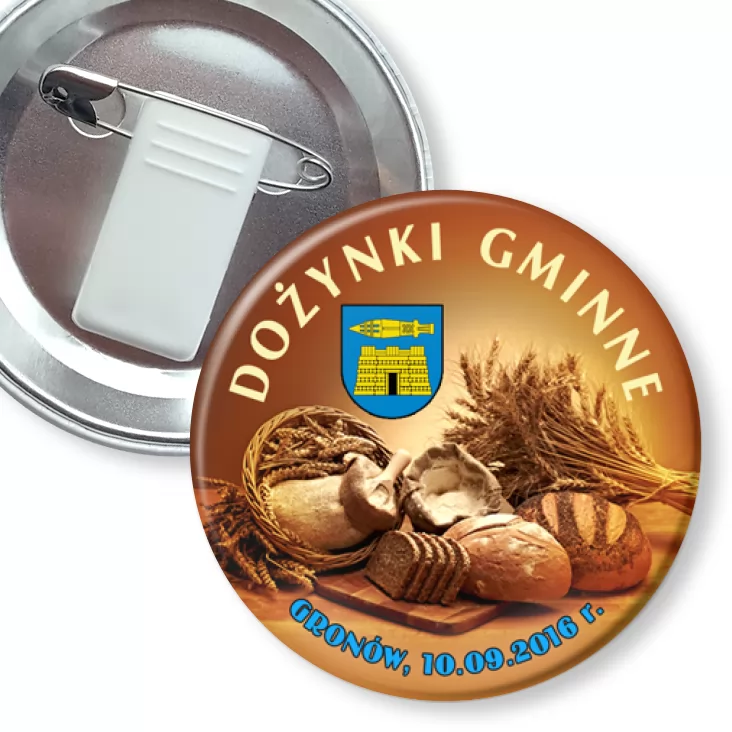 przypinka z żabką i agrafką Dożynki - Gmina Zgorzelec