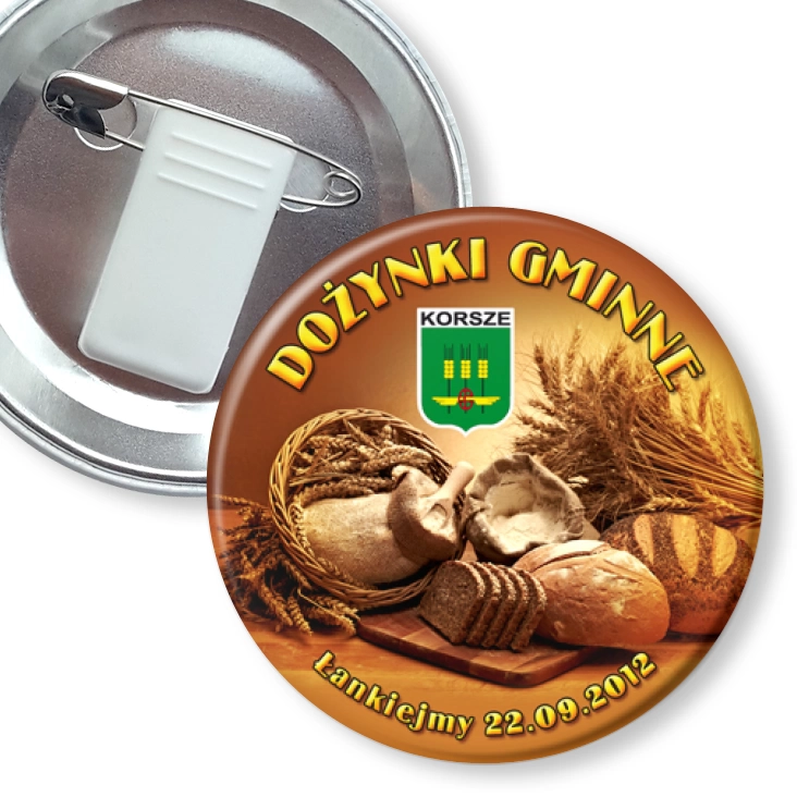 przypinka z żabką i agrafką Dożynki Gminne - Łankiejmy 2012