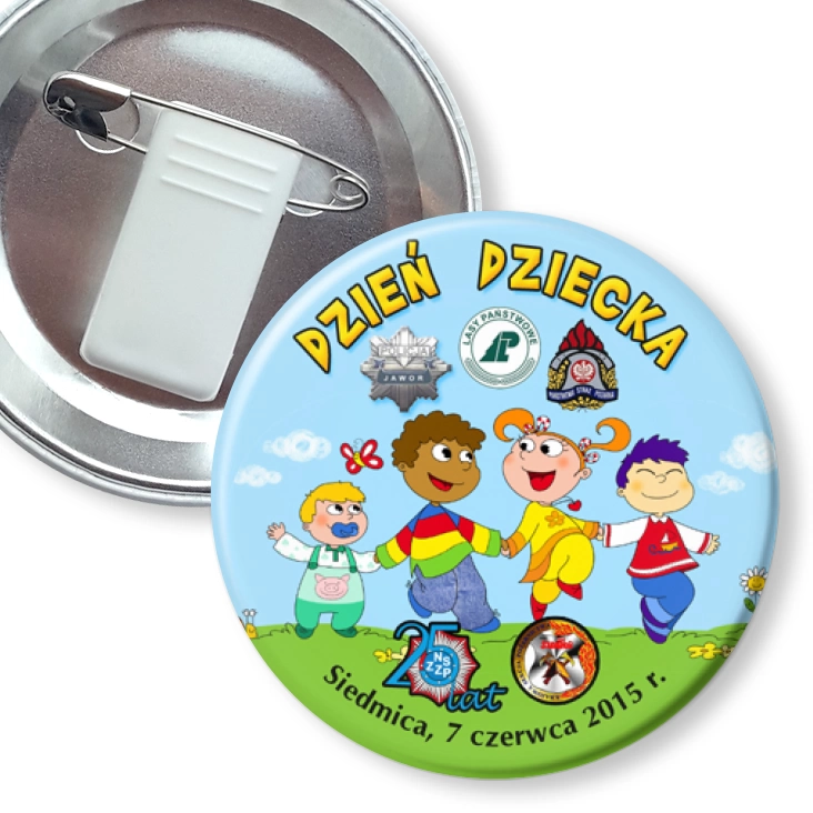 przypinka z żabką i agrafką Dzień Dziecka 2015