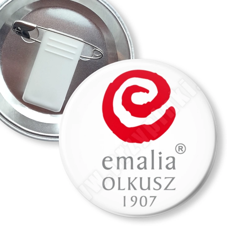 przypinka z żabką i agrafką Emalia