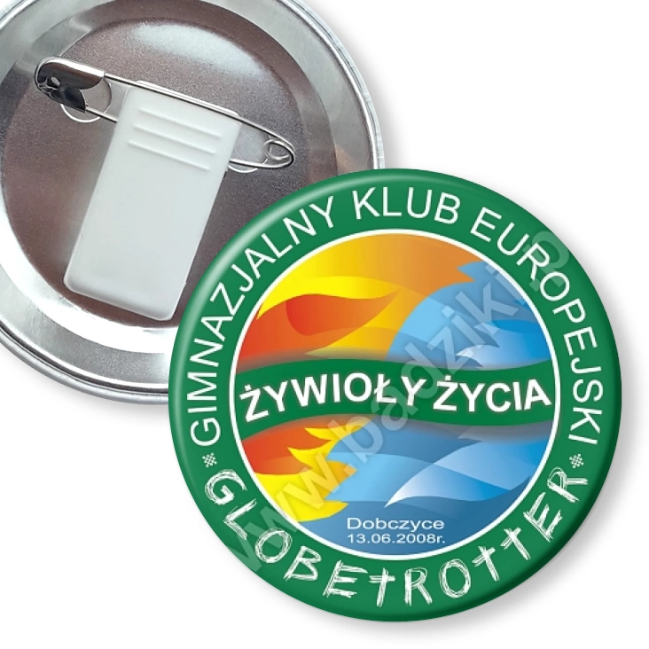 przypinka z żabką i agrafką Globtroter Dobczyce