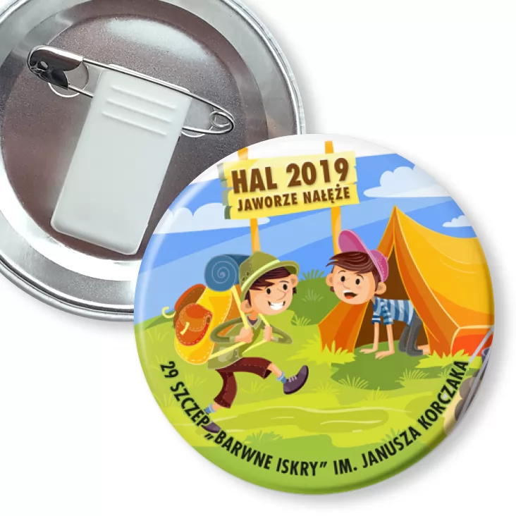 przypinka z żabką i agrafką Hal 2019