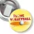 Przypinka z żabką i agrafką I love volleyball