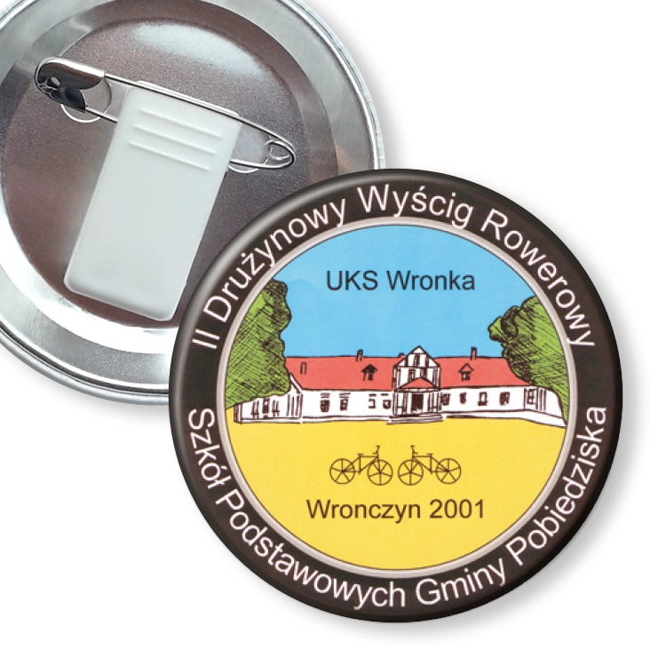 przypinka z żabką i agrafką II Drużynowy Wyścig Rowerowy