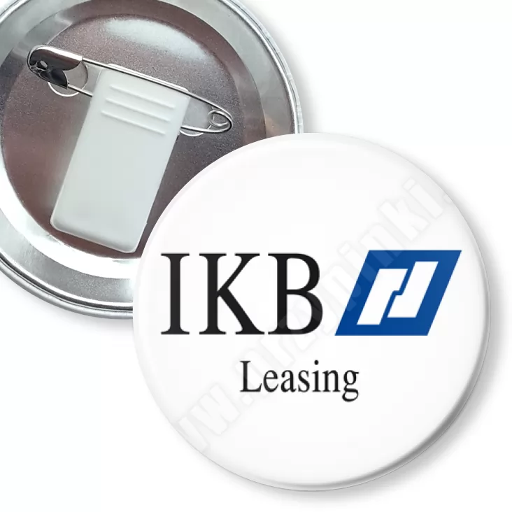 przypinka z żabką i agrafką IKB Leasing