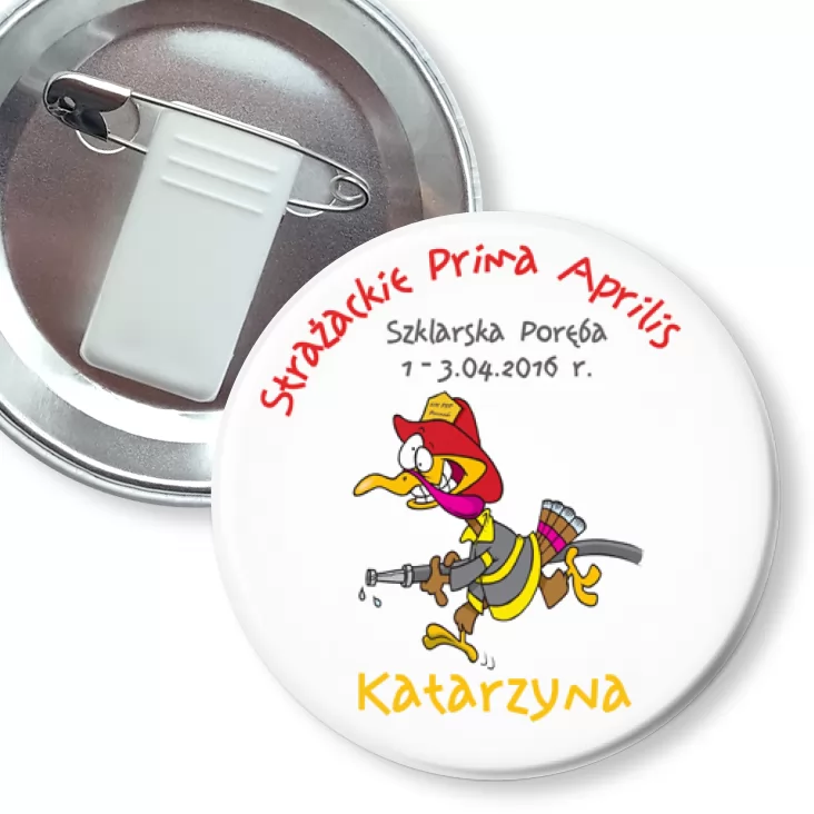 przypinka z żabką i agrafką Indyk