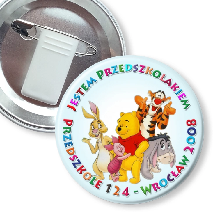 przypinka z żabką i agrafką Jestem Przedszkolakiem P124 Wrocław