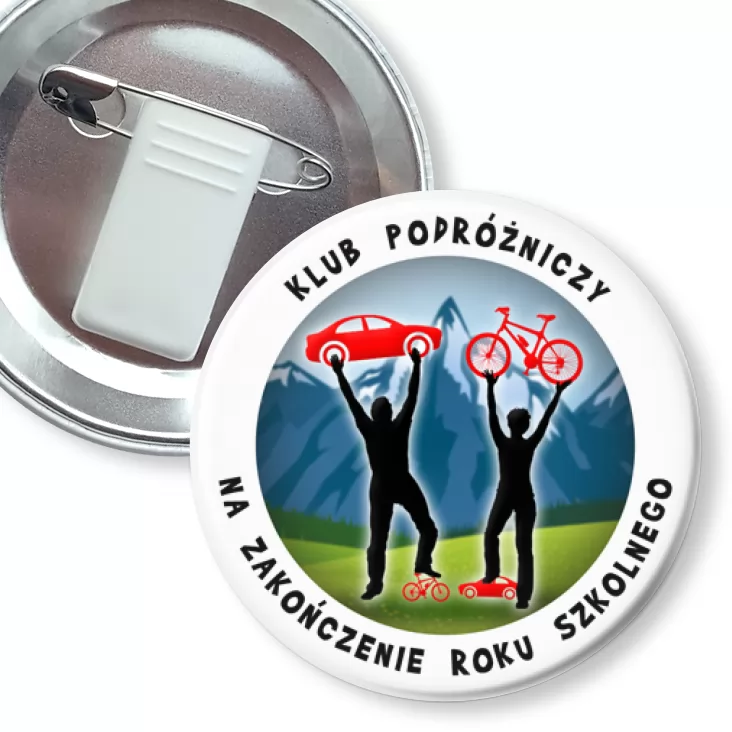przypinka z żabką i agrafką Klub Podróżniczy