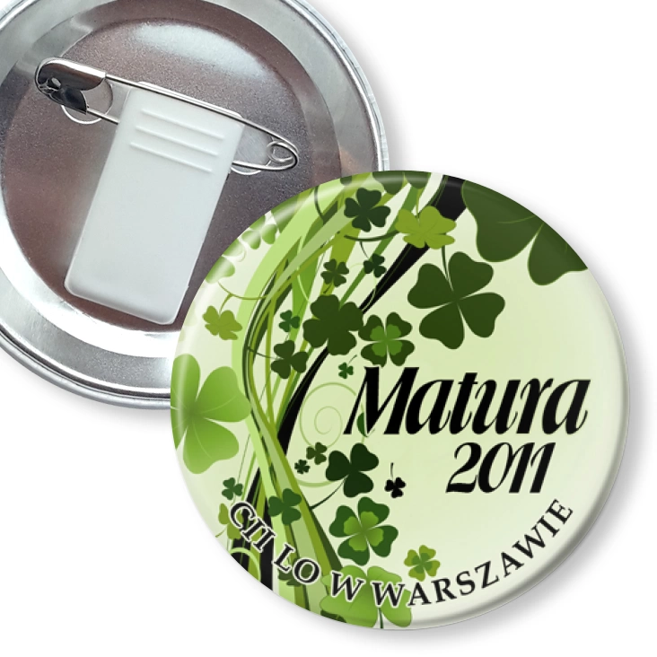 przypinka z żabką i agrafką Matura