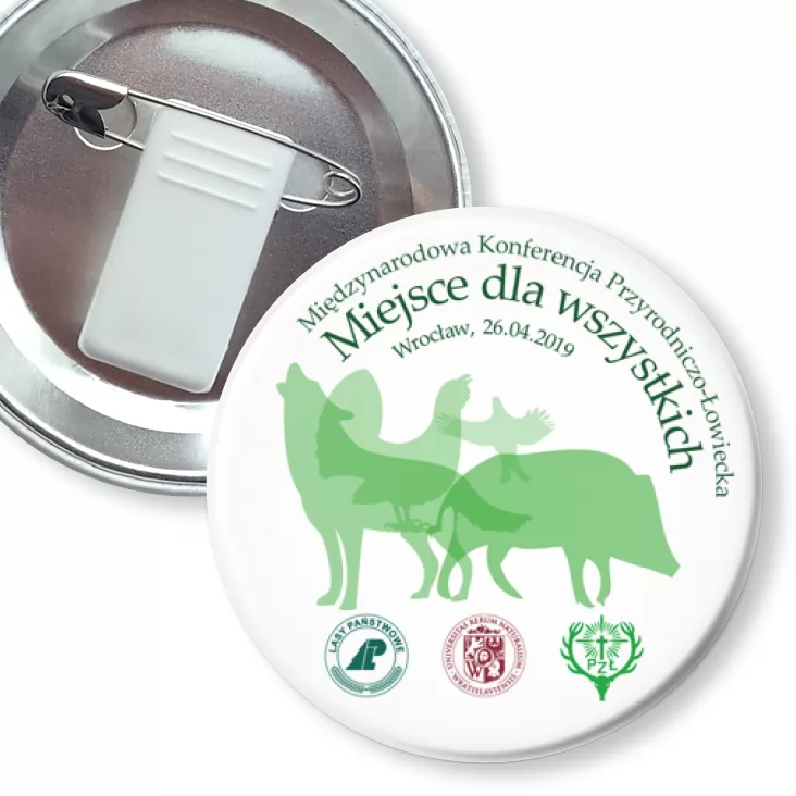 przypinka z żabką i agrafką Miejsce dla wszystkich