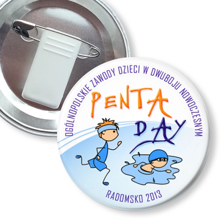przypinka z żabką i agrafką Penta Day