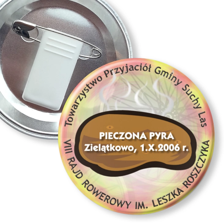 przypinka z żabką i agrafką Pieczona Pyra 2006