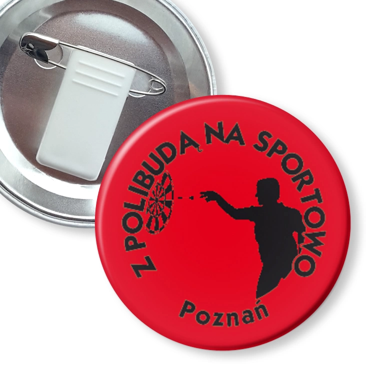 przypinka z żabką i agrafką Politechnika Poznańska - Dart