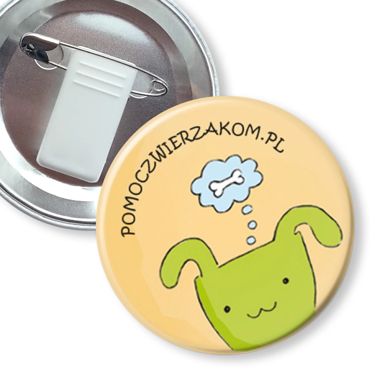przypinka z żabką i agrafką pomoczwierzakom.pl