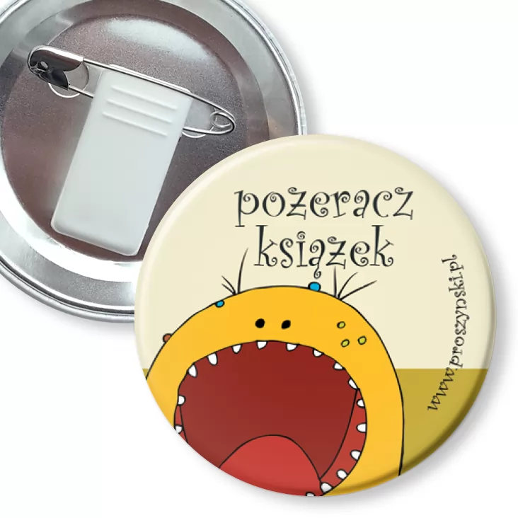 przypinka z żabką i agrafką Pożeracz