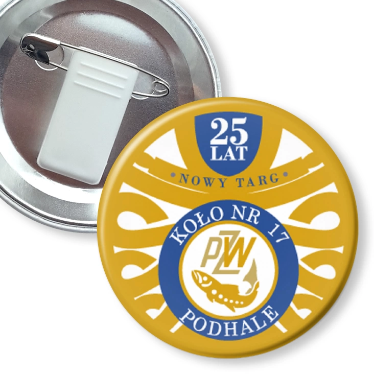 przypinka z żabką i agrafką PZW Nowy Targ B