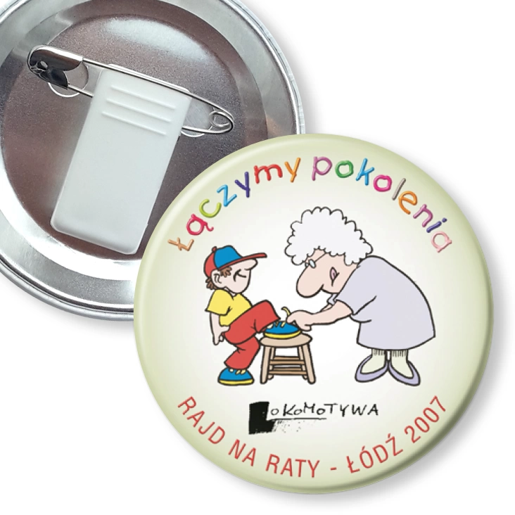 przypinka z żabką i agrafką Rajd na raty 2