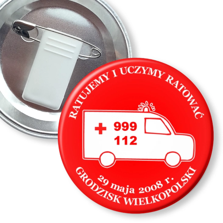 przypinka z żabką i agrafką Ratujemy i uczymy ratować