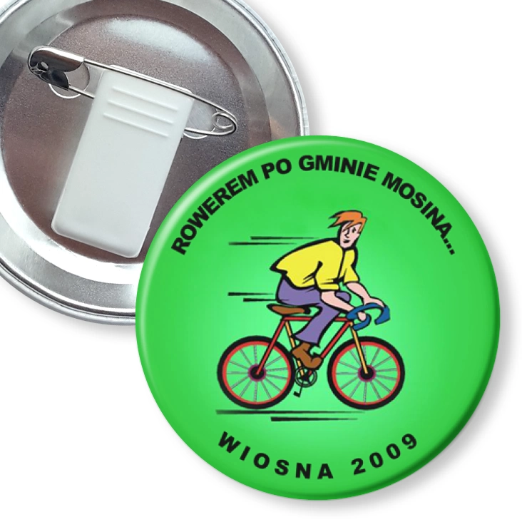 przypinka z żabką i agrafką Razem po gminie Mosina...