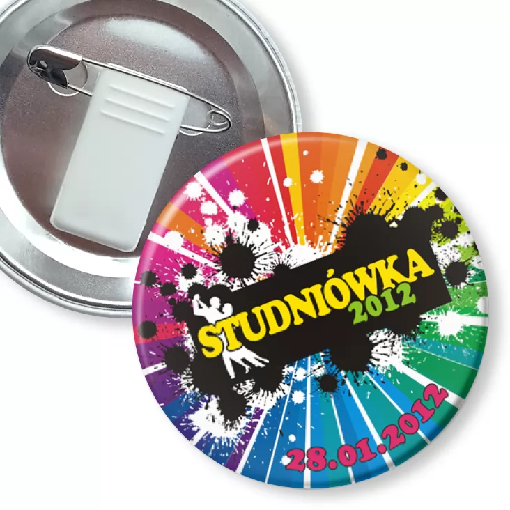 przypinka z żabką i agrafką Studniówka