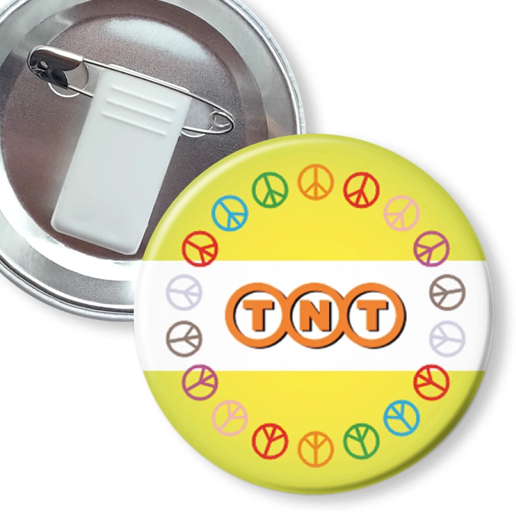 przypinka z żabką i agrafką TNT